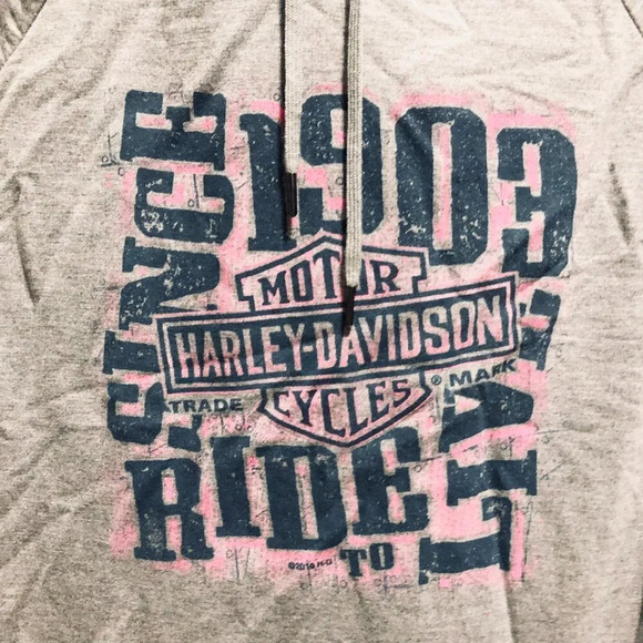 Harley Davidson Hooded  Sweatshirt Size Small Grey Pullover - Picture 2 of 16